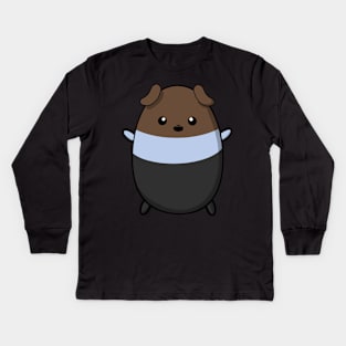 Cute guinea pig with tri-colour fur, brown, blue, black, kawaii guinea pig, guinea pig, Kids Long Sleeve T-Shirt